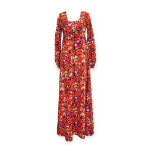 1960s Mei Jan of Hawaii Neon Berries Maxi Dress & Matching Shrug